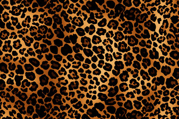 The illustration pattern of the leopard fur background. The animal printed texture. Generative AI. - obrazy, fototapety, plakaty