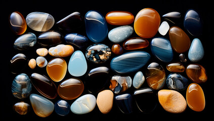 Gemstones Collection on Black Background