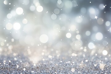 Gray and White Small Glitter Bokeh Background