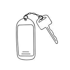 key with fob. Vector Illustration for printing, backgrounds, covers and packaging. Image can be used for greeting cards, posters, stickers and textile. Isolated on white background.