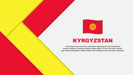 Kyrgyzstan Flag Abstract Background Design Template. Kyrgyzstan Independence Day Banner Cartoon Vector Illustration. Kyrgyzstan Illustration