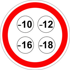 Panneau d'interdiction pour les adolescents de moins de	