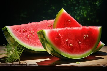 Watermelon Slice Illustration created with Generative AI