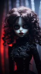 Fototapeta premium Gothic-Inspired Plastic Doll Portrait Dark , Background Image, Best Phone Wallpapers