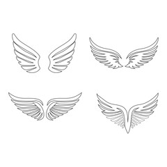 set of wings - obrazy, fototapety, plakaty