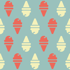cute seamless pattern with hand drawn ice cream for summer prints