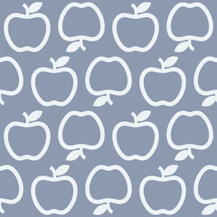 Fruit pattern. Seamless pattern of apple in flat style. doodle pattern