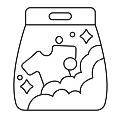 Laundry washing detergent line icon
