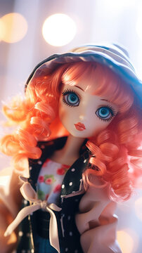 Plastic Doll Portrait With A Cute Outfit Adorable , Background Image, Best Phone Wallpapers