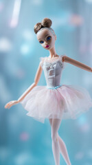 Fototapeta premium Plastic Doll Portrait With A Toy Ballet Outfit, Background Image, Best Phone Wallpapers