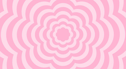 Pink flowers background in trendy retro 2000s design. Abstract cute pink background. Abstract retro pink background. Decoration banner themed Lol surprise doll girlish style