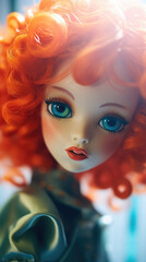 Fototapeta premium Quirky Plastic Doll Portrait Unique , Background Image, Best Phone Wallpapers