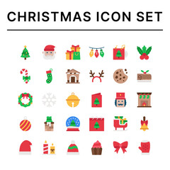 Christmas icon set. Flat design style icons