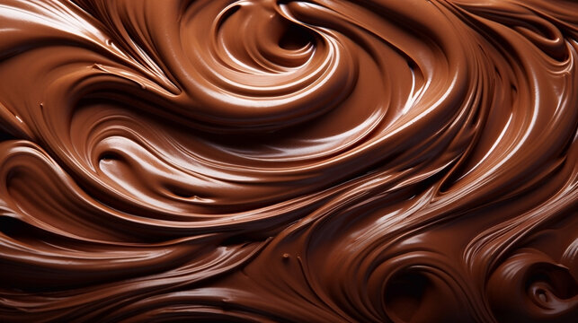 Abstract illustration of a melted milk chocolate dessert. Background, wallpaper.