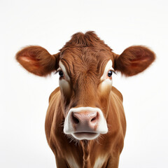 Funny cow isolated on white background