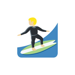 Man Surfing: Medium-Light Skin Tone
