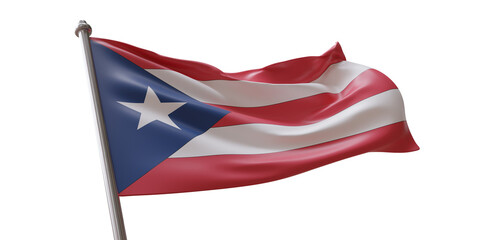 Puerto Rico Flag Waving Isolated