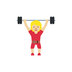 Woman Lifting Weights: Medium-Light Skin Tone

