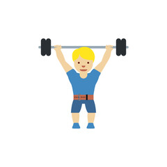 Man Lifting Weights: Medium-Light Skin Tone
