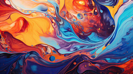 Fluid dynamics of swirling vortices in a sea of vibrant paints Ai Generative