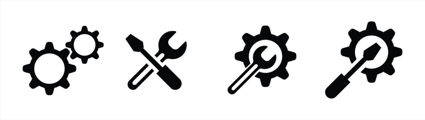 setting icon and setup icon set. vector illustration