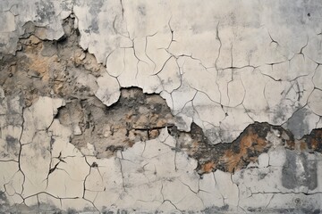 Cracked damaged worn wall. Background for copy space. Generative Ai