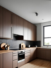 realistic kitchen interior design medium shot hyperdetailed - 672270674
