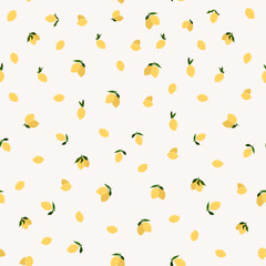 Vector lemon pattern. Simle style. Summer