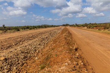 Road under construction in central Kenya