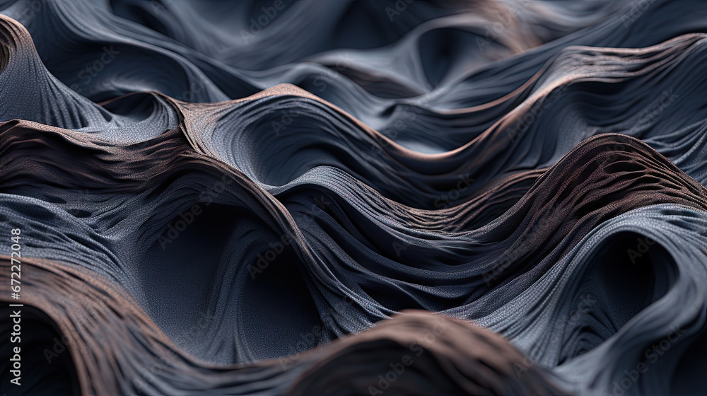Poster scientific abstraction with futuristic textured tissue waves. tech background with close-up wave bio