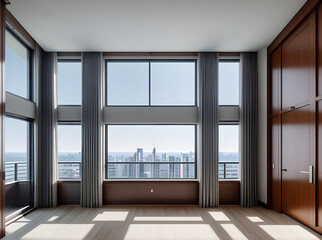 realistic penthouse interior design medium shot hyperdetailed