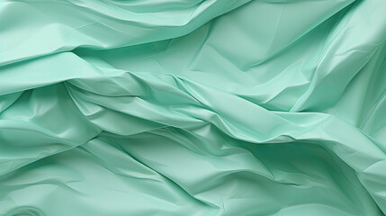  a close up of a green cloth with a very large amount of folds.  generative ai