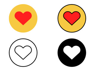 Set of Heart-like collection vector icon illustration