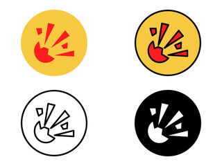 Illustration of explosion vector icon illustration