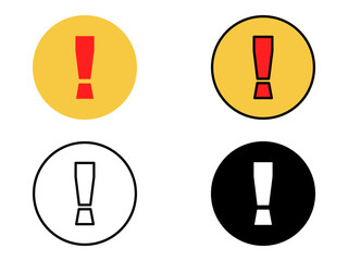 Illustration of exclamation mark vector icon illustration