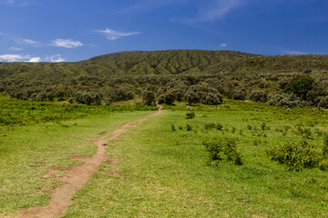 Hiking trail in the Longonot National Park, Kenya