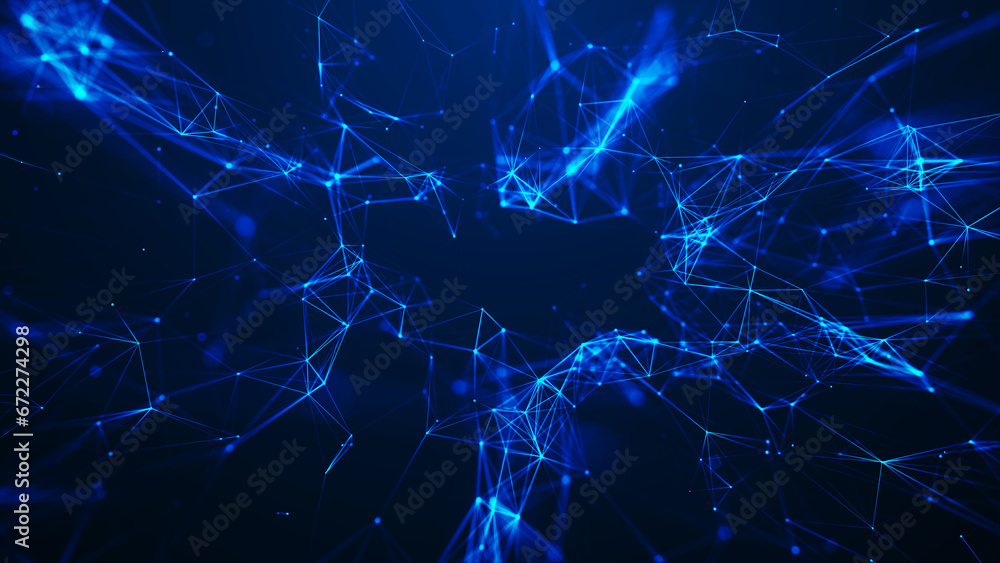 Poster network connection structure. big data. connecting points and lines. abstract technology background.