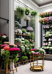 Fototapeta na wymiar realistic florist shop interior medium shot
