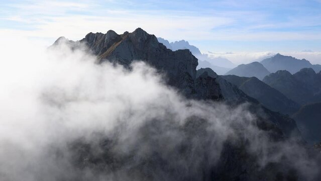 Time Lapse of Weather Over Mountains in Late Summer - Copy Space 4K Video from Julian Alps Slovenia Europe
