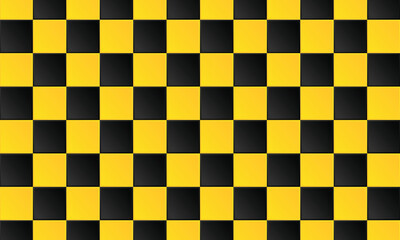 Seamless  yellow and black cubes pattern. Taxi symbol background. Abstract square mosaic background. Vector illustration - obrazy, fototapety, plakaty
