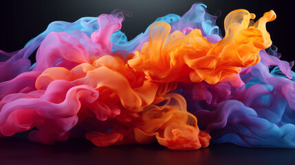 illustration of colored energies, multicolored smoke, background
