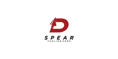 Fotobehang Creative spear logo template design with letter concept premium vector © arif