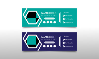 Corporate Email Signature Design Green Underlined Horizontal