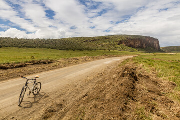 Bicycle in the Hell's Gate National Park, Kenya - obrazy, fototapety, plakaty