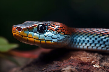 close up of a rattlesnake. 