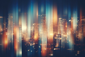 Fototapeta premium Abstract blurred night street lights background. Defocused image of a city street at night.