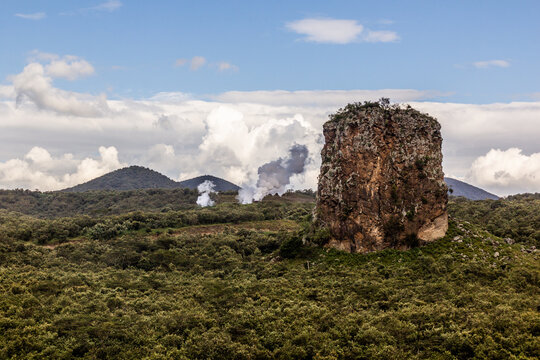 Rock tower in the Hell's Gate National Park, Kenya