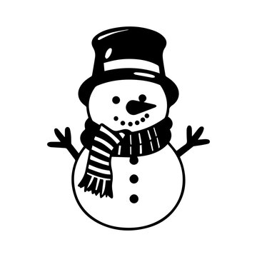 recommend clip art: snowman in silhouette Christmas theme, Generative AI.