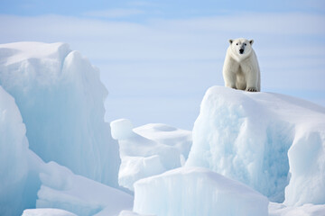 Magnificent polar bear on a glacier