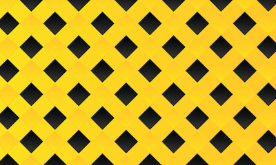 Seamless yellow and black cubes pattern. Yellow squares, boxes wallpaper. Abstract square mosaic background. Vector illustration
